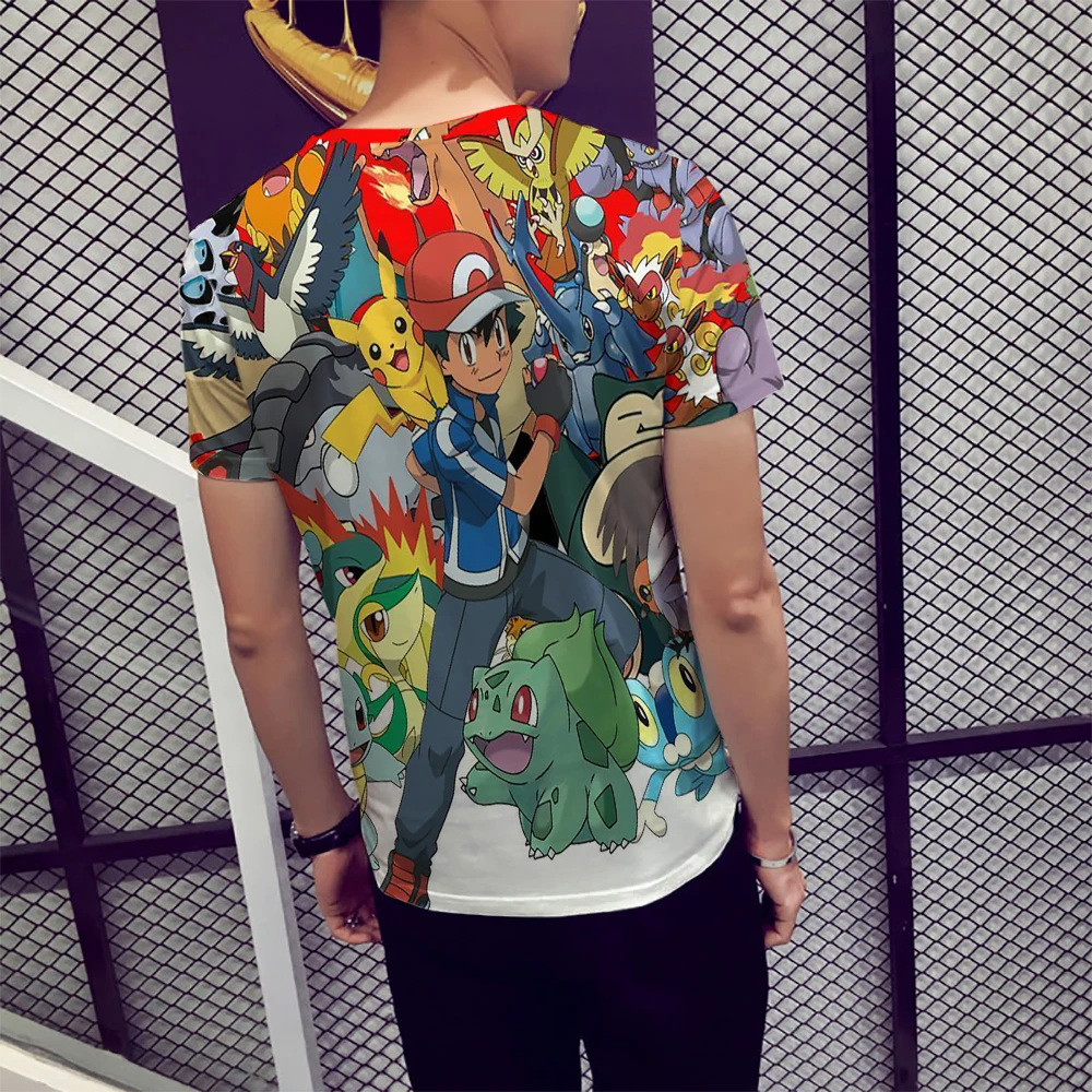 Новинка, модная уличная одежда в стиле хип-хоп, Harajuku, Покемон, 3d цифровая печать, анимация, графика, унисекс, футболка, топы, Повседневная Спортивная футболка