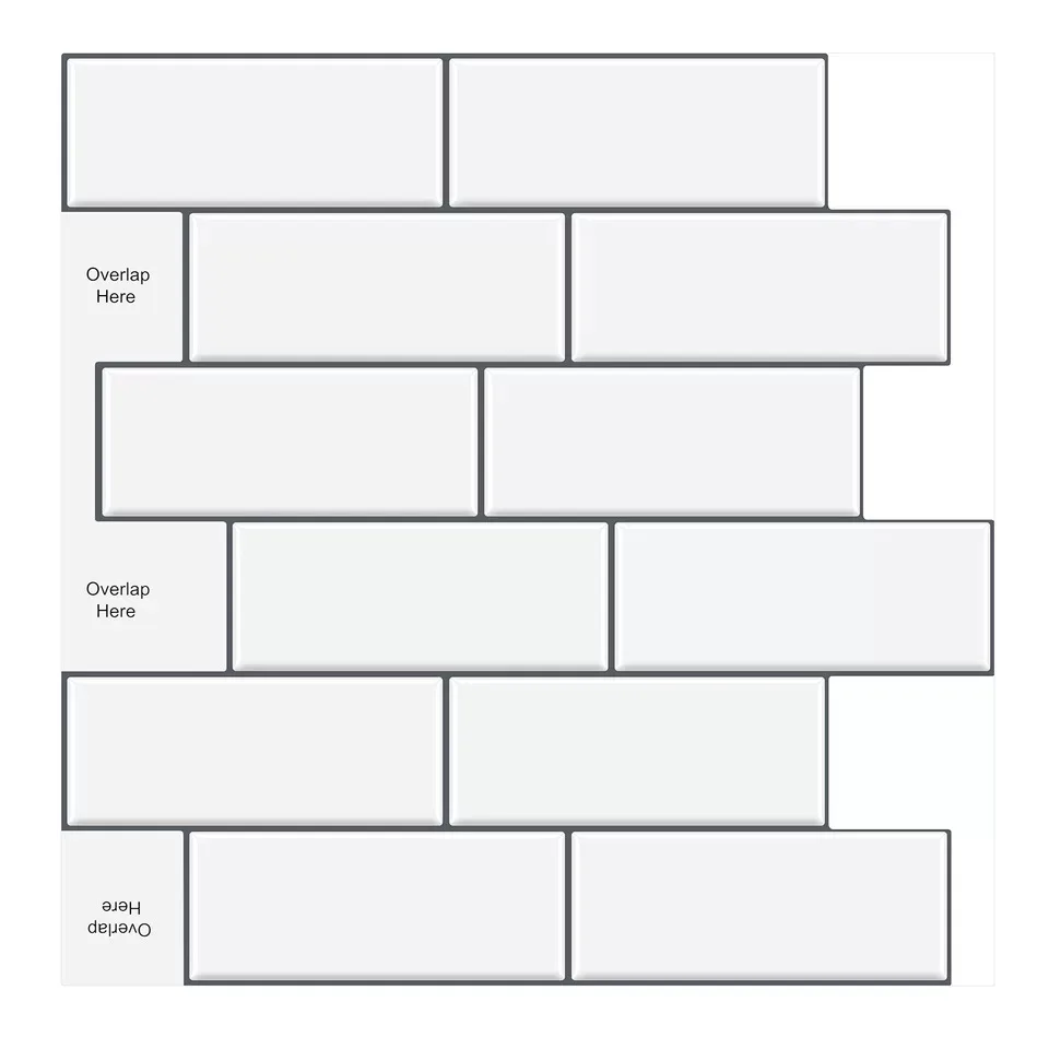 

White Subway Tiles Peel and Stick Backsplash, Stick on Tiles Kitchen Backsplash