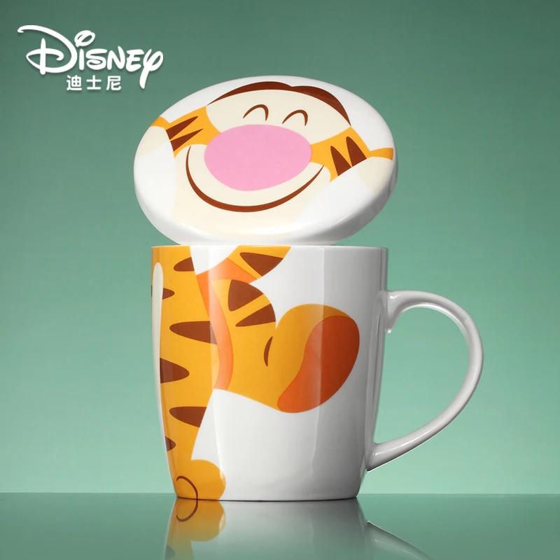 

Original Disney Winnie The Pooh Water Cup Coffee Cup Mug with Lid and Spoon Ceramic Cup Cute Cartoon Milk Coffee Cup Disney Mug