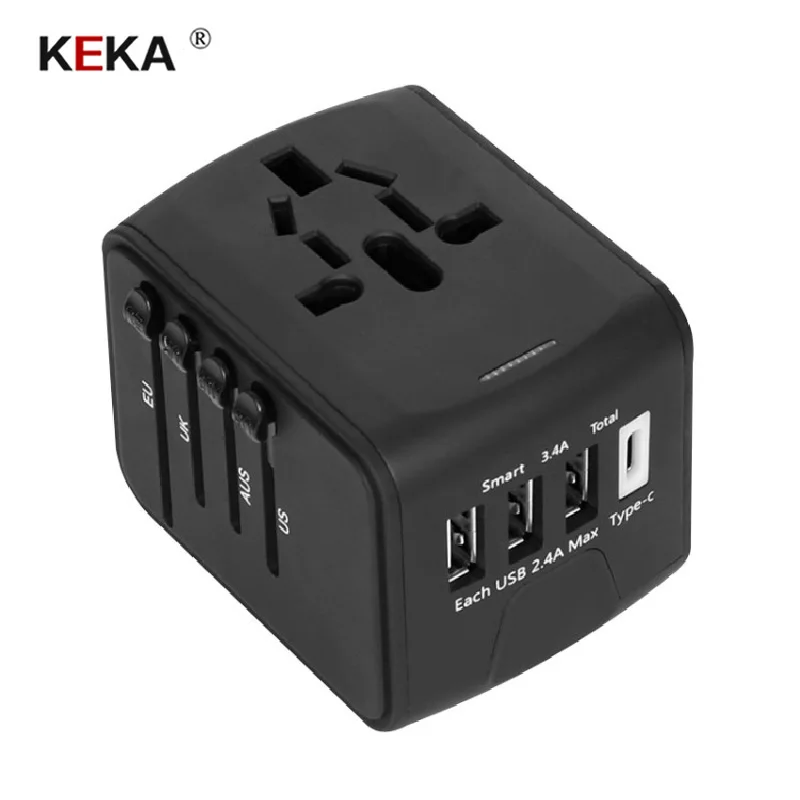 Дорожный адаптер Bcsongbe Международный Универсальный питания с 6.3A 4 USB мировым