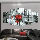 Современная Abstrac пара при ходьбе по улице плакат и печать на холсте настенная живопись завода фотографии, комплект из 5 предметов, домашний декор