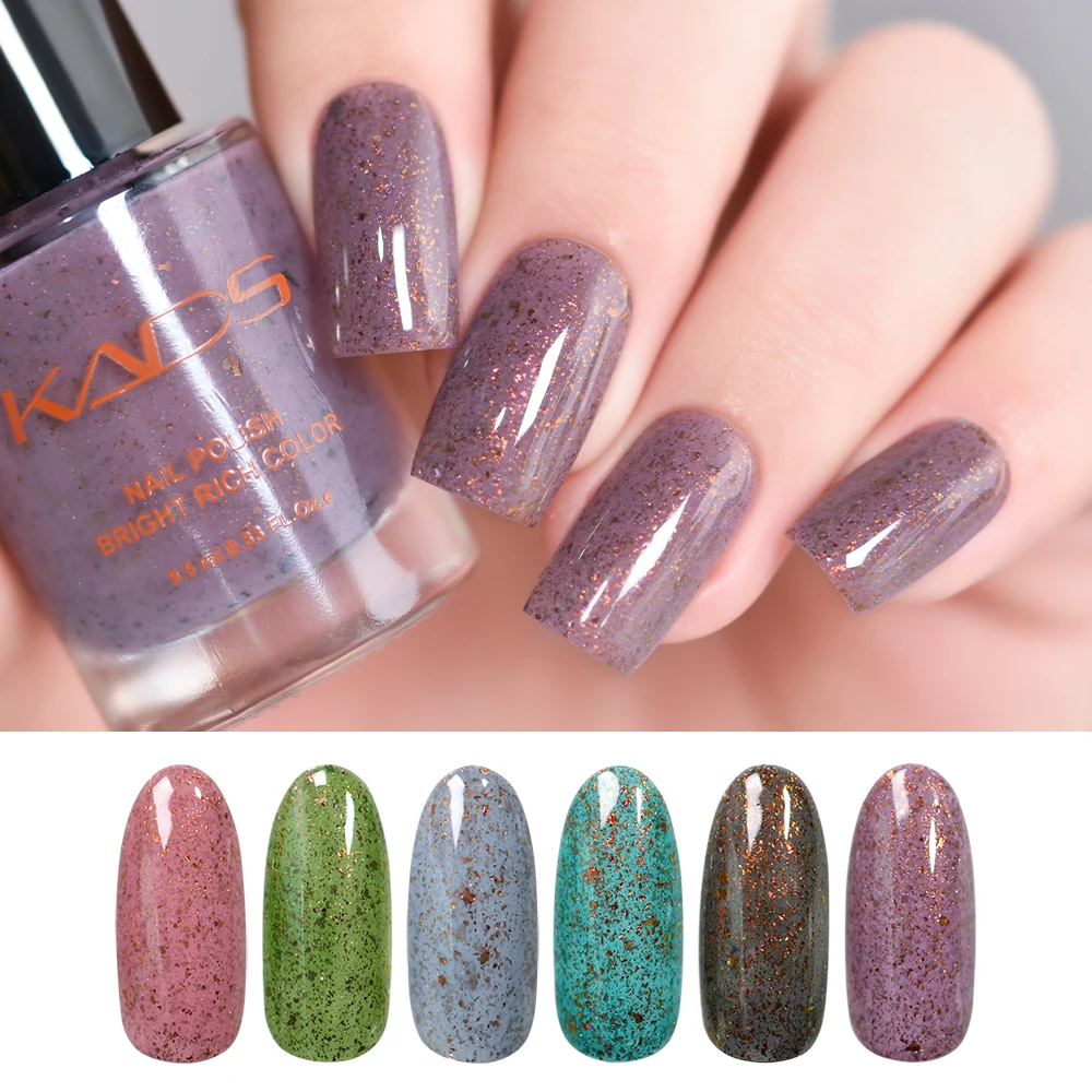 KADS 6pcs/set Mica Nail Polish 9.5ML Sequins Flakies Semi Permanent Art Lacquer Varnish Shinny Shimmer | Красота и здоровье