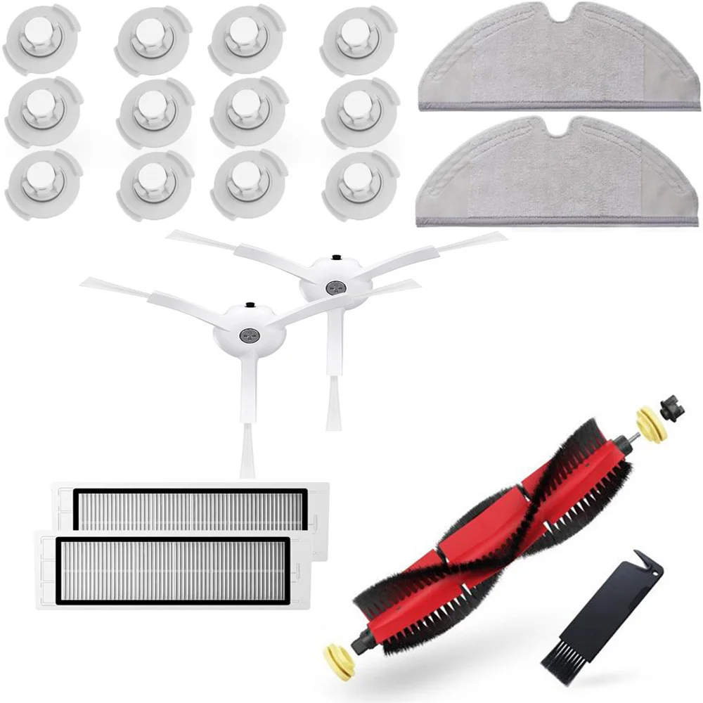 pack v4 white Xiaomi/Roborock S55 E35 T4 T65 робот вакуумная часть черная боковая щетка фильтр щетка крышка съемная основная щетка упаковка - Цвет: pack v4 white
