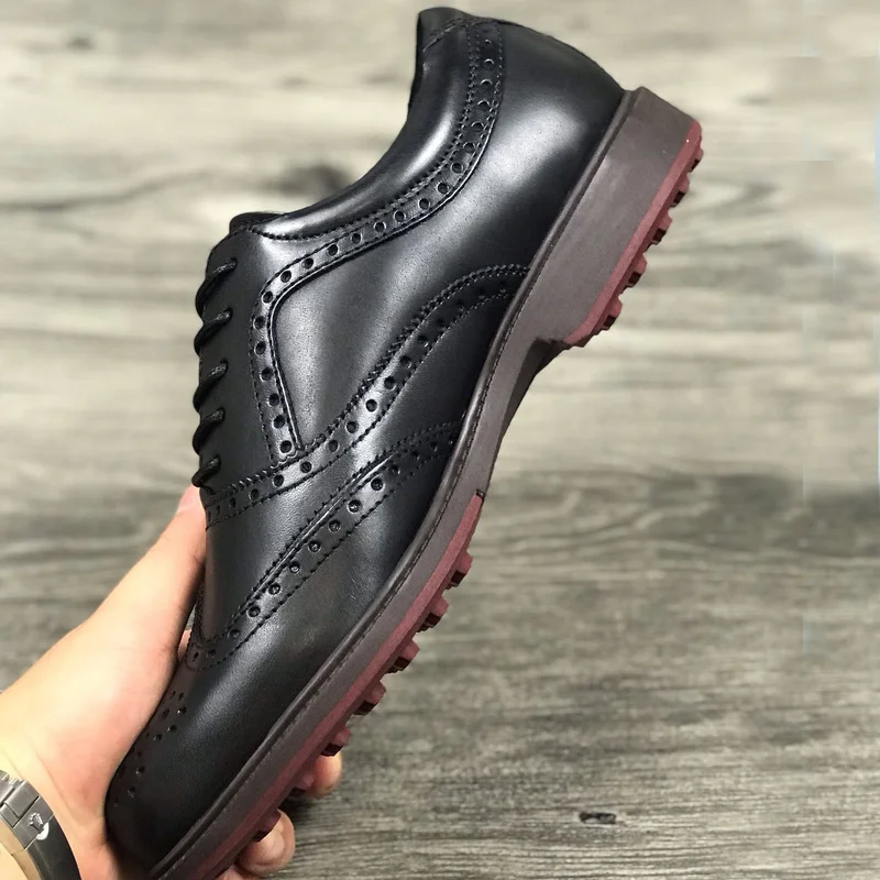 Quality Golf Shoes Men Genuine Leather Footwears Outdoor Anti Slip Walking Sneakers Size 39-45 Jogging | Спорт и развлечения