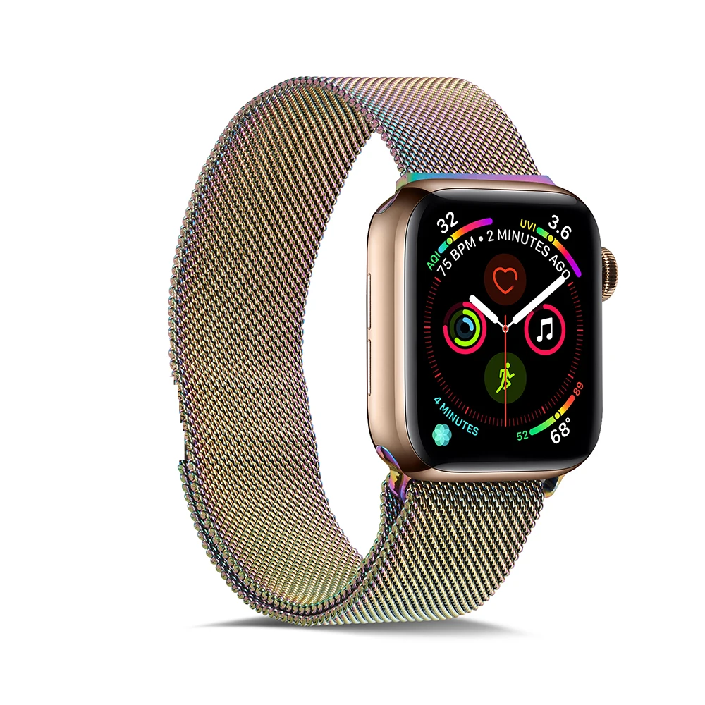 Миланский Браслет-петля, ремешок из нержавеющей стали для Apple Watch, серия 1, 2, 3, 42 мм, 38 мм, металлический ремешок для iwatch, серия 4, 5, 40 мм, 44 мм