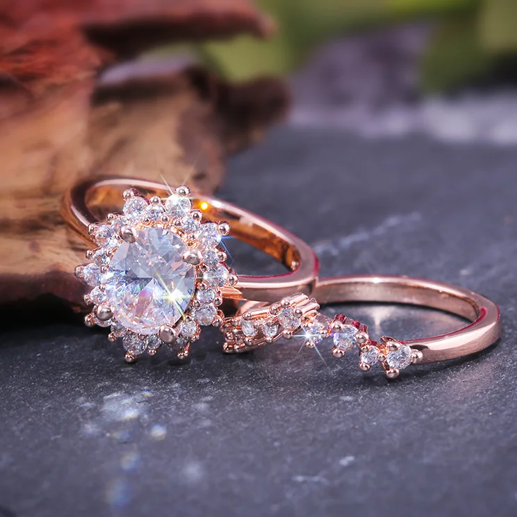 Huitan свадебные кольца модные обручальные средней длины для женщин романтические