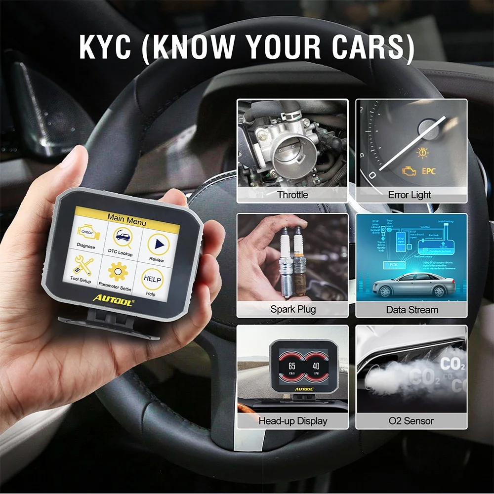 Диагностический прибор AUTOOL X80 HUD OBD2 инструмент для диагностики скорости