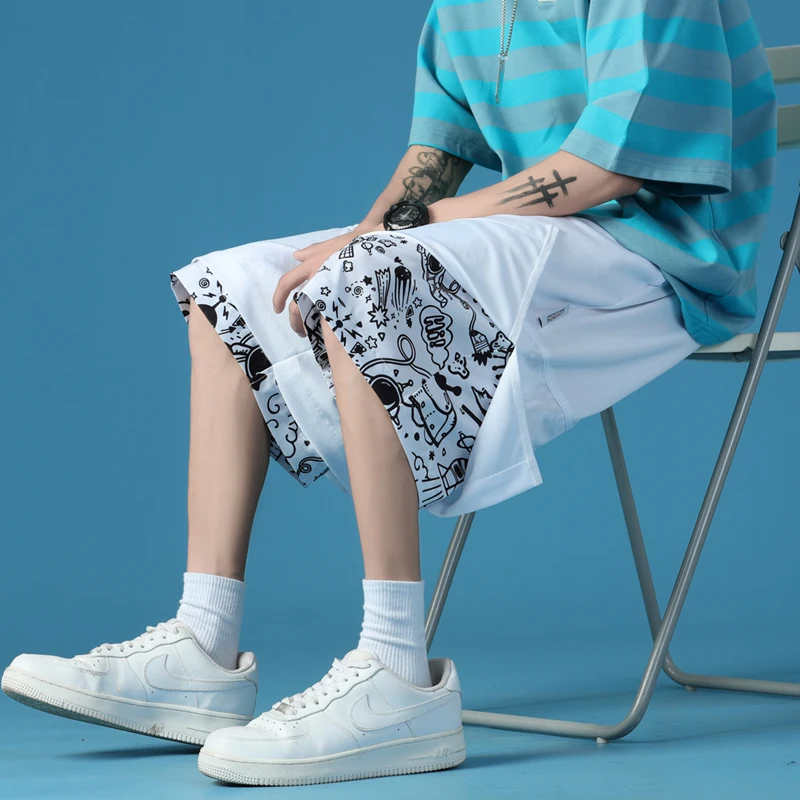 

2021New sports pants shorts men's summer gym workout men's breathable quick-drying sportswear jogger printing brand shorts