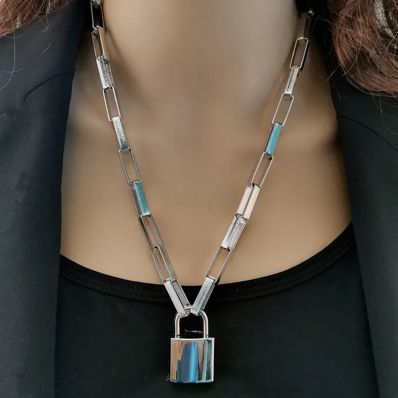 Модное подвесное ожерелье с замком для женщин и мужчин золотым многослойная