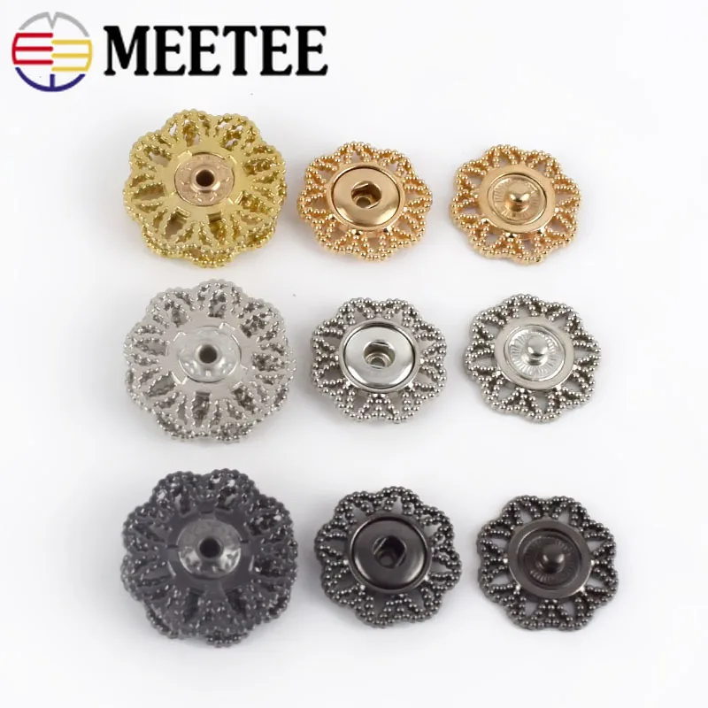 Meetee 10 комплектов 21/25 мм высокое качество металлический цветок кнопка Sanp Женское