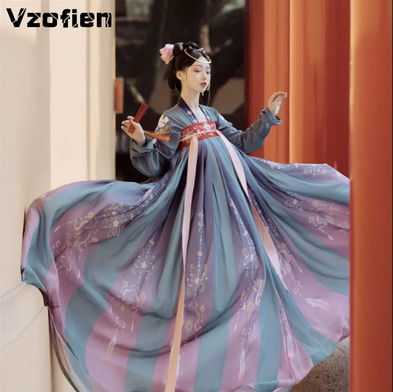 

Women Hanfu Dance Dress Traditional Chinese Clothing Festival Outfit Embroidery Elegant Ancient Tang Dynasty Princess Costume