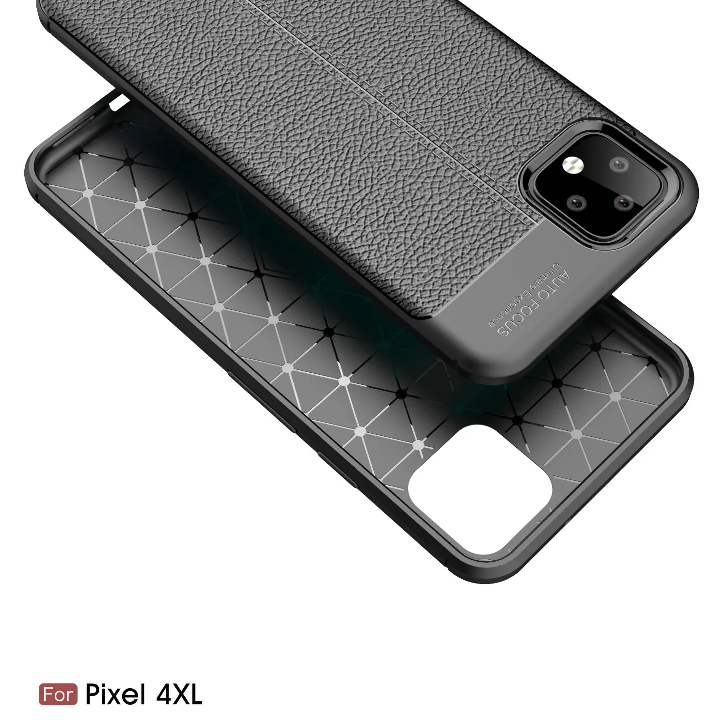 Plain Case For Google Pixel 4 3 3a 2 XL Phone Cover Slim Litchi Textured TPU Leather Back Shell |