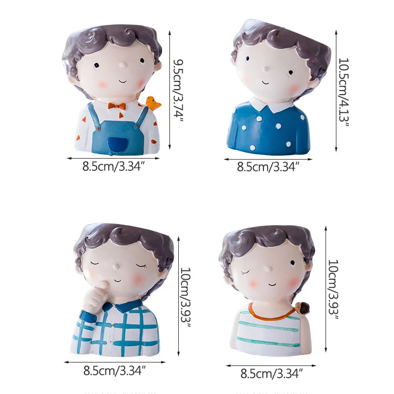 Цветочный горшок в скандинавском стиле для мальчиков садовый из смолы свадебное