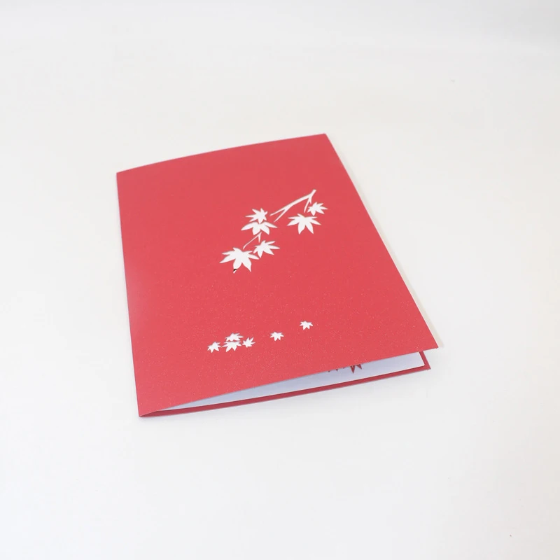 3D ручной работы красные кленовые ветки лесная бумага приглашения открытки