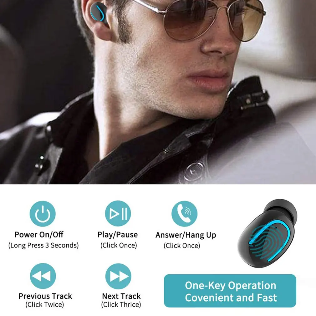 Новые мини TWS V5.0 Bluetooth наушники 5D истинный беспроводной стерео глубокий бас звук с двойной гарнитурой HIFI беспроводные наушники банк