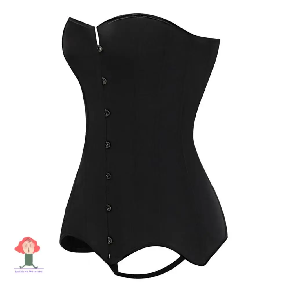 

2021The New Gothic Sexy Satin Top Women's Waist Trainer Spiral Steel Boned Overbust Long TorsoBodyShaperCorset corset victoriano