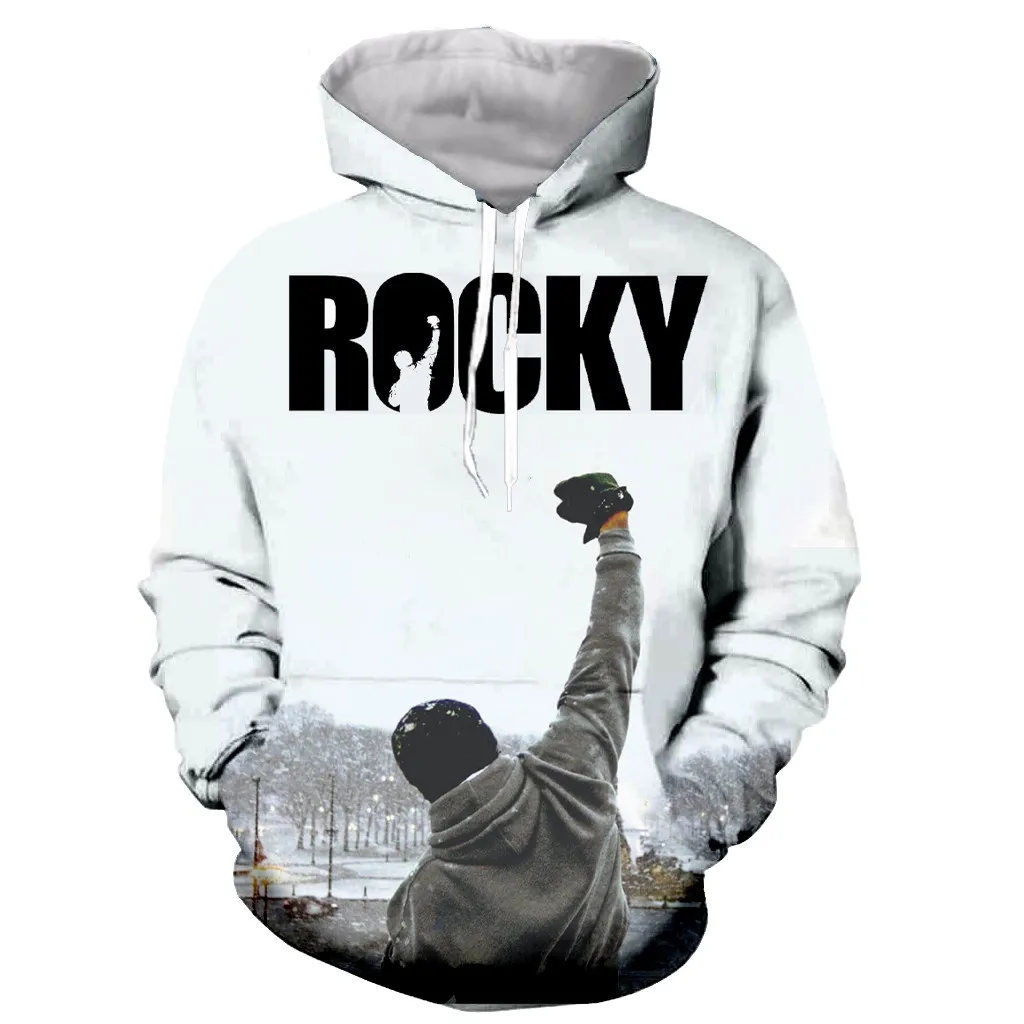 

Rocky balboa Funny New Fashion Long Sleeves 3D Print Zipper/Hoodies/Sweatshirts/Jacket/Men/women tops dropshipping