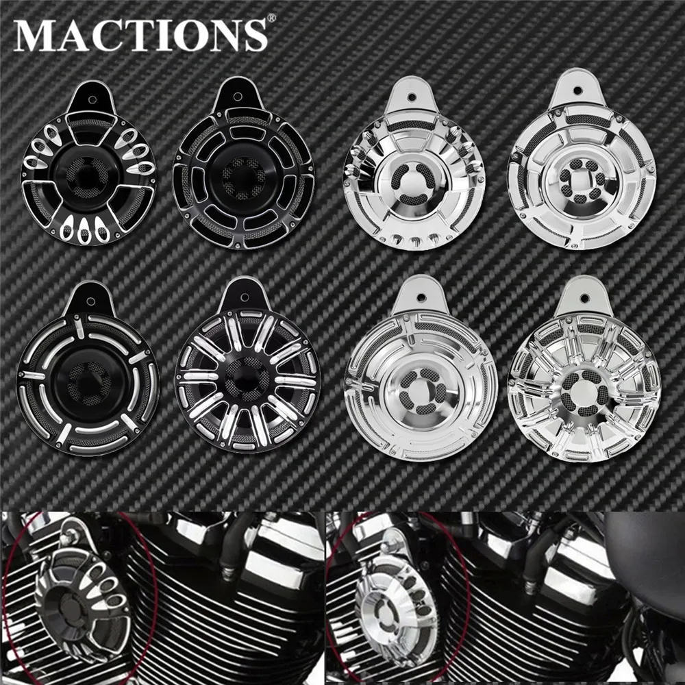 Черный/хромированный чехол для мотоцикла громкого динамика с рожками Harley 91 17 Big