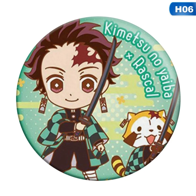 

Anime Demon Slayer: Kimetsu No Yaiba Kamado Tanjirou Cute Cosplay Badge Collection Backpacks Bags Decor Button Brooch Pins Gift