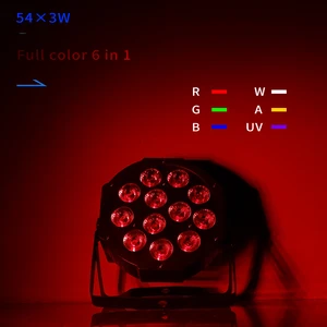 Светодиодный прожектор 6 в 1, 12x12 Вт, плоский, с контролем dmx512