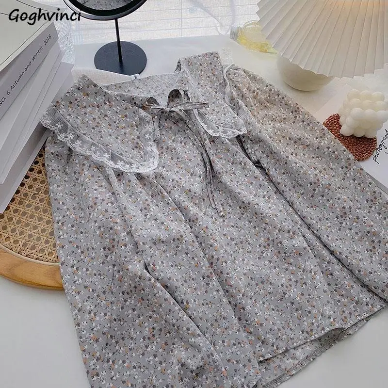 

Женская Осенняя блузка, с простым принтом, мягкая, винтажная, подростковая, универсальная, ольччан, свободная, повседневная, на шнуровке, шик...