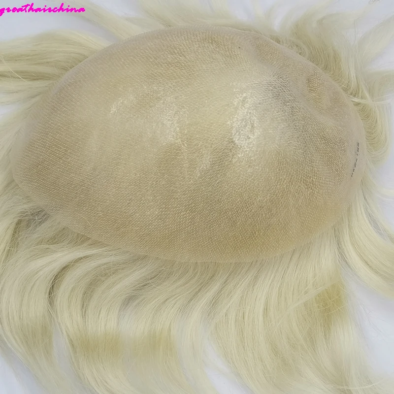 Натуральный внешний вид мужской парик Премиум качества из полиуретана с