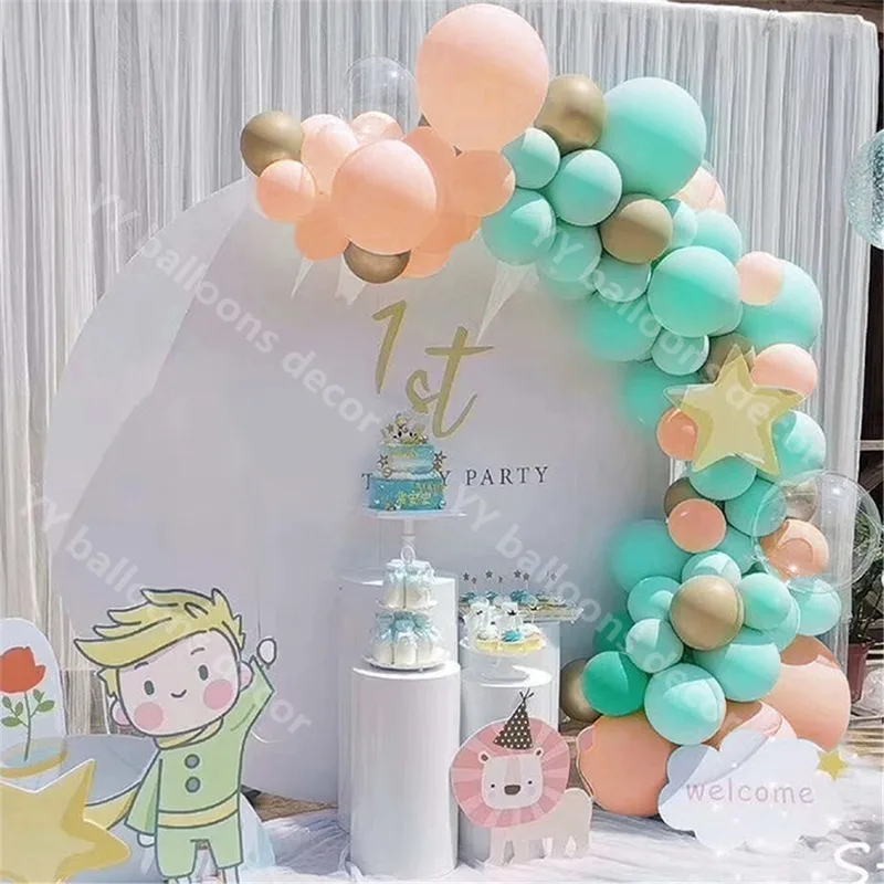 Тиффани синий 1 арочный Комплект Дети 103 шт Макаруны оранжевый с днем рождения