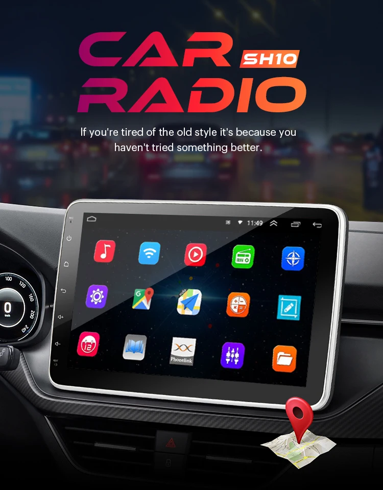 Автомобильный стереопроигрыватель AKAMATE 1Din Android FM Bluetooth Wi-Fi GPS 9 8 дюйма