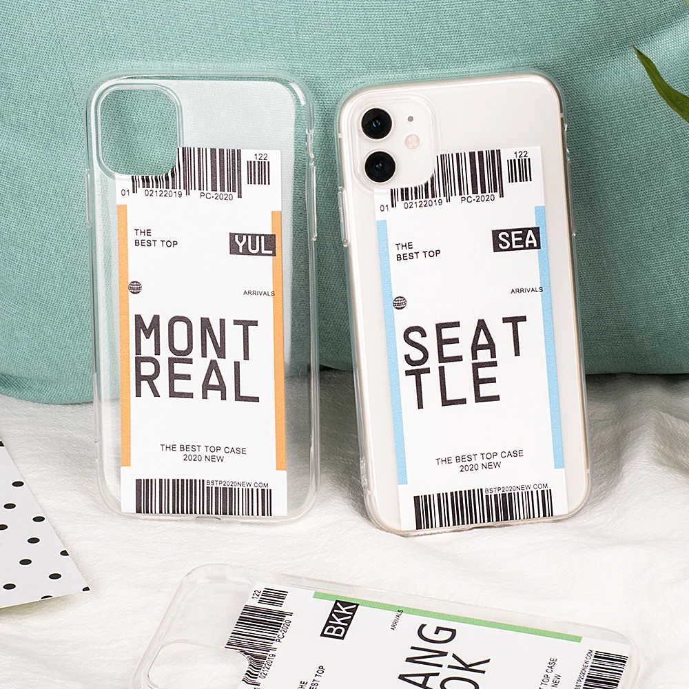 Забавные телефонные чехлы воздушные билеты Прозрачный мягкий силиконовый чехол