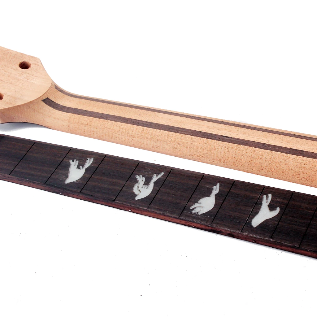 

Mahogany Guitar Neck w/ Peg Holes Rosewood Freboard Luthiers DIY Guitar Part