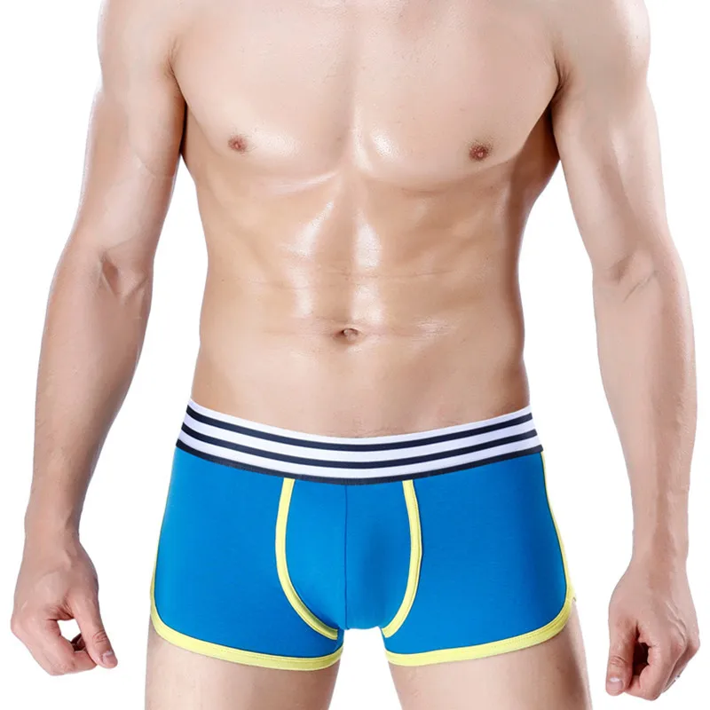 Трусы боксеры мужские хлопковые нижнее белье шорты в полоску футбол|Мужские