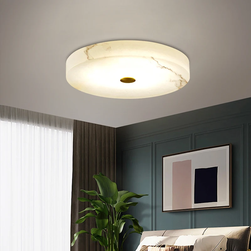 

Copper marble ceiling lamp household circular atmosphere bedroom study balcony hallway entrance lamp