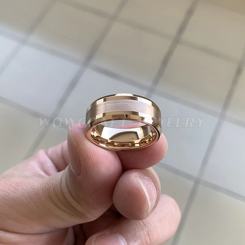 Обручальные кольца из розового золота вольфрама для мужчин и женщин удобные