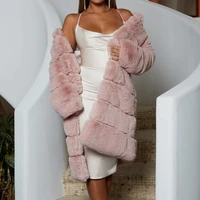 womens fashion winter new imitation fur coat thicken long warm coat long sleeve artificial fur elegant coats black gray