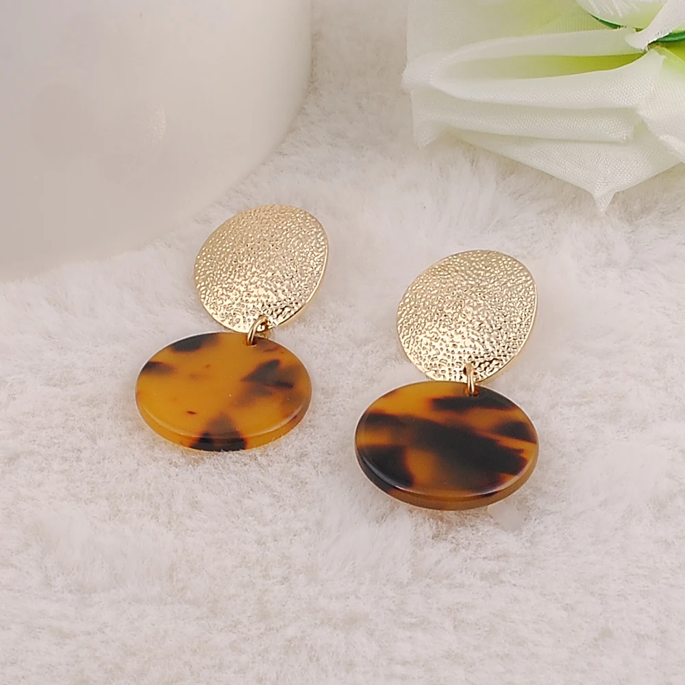 Женские Геометрические круглые ацетатные серьги из акриловой смолы | Украшения и