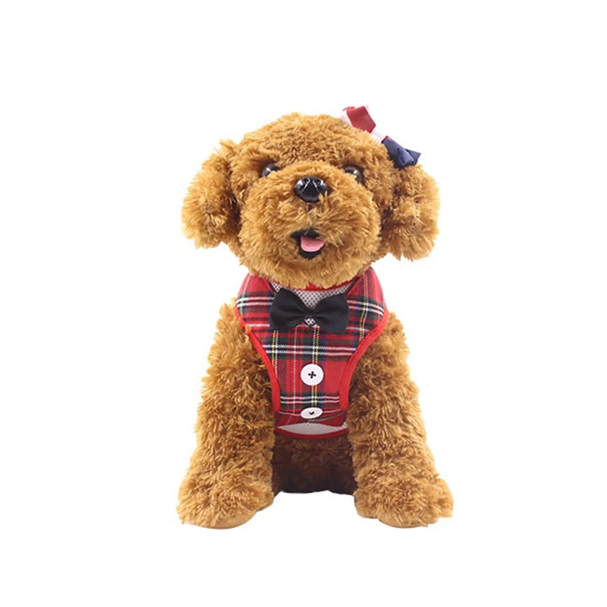 

Small Dog Breathable Mesh harness Vest Collar Soft Chest Strap Leash set