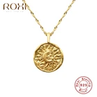 ROXI Ins Sun Moon круглый кулон ожерелье Женское ювелирные изделия для женщин с цепочкой для девочек ювелирные изделия стерлингового серебра 925 колье ожерелье чокер