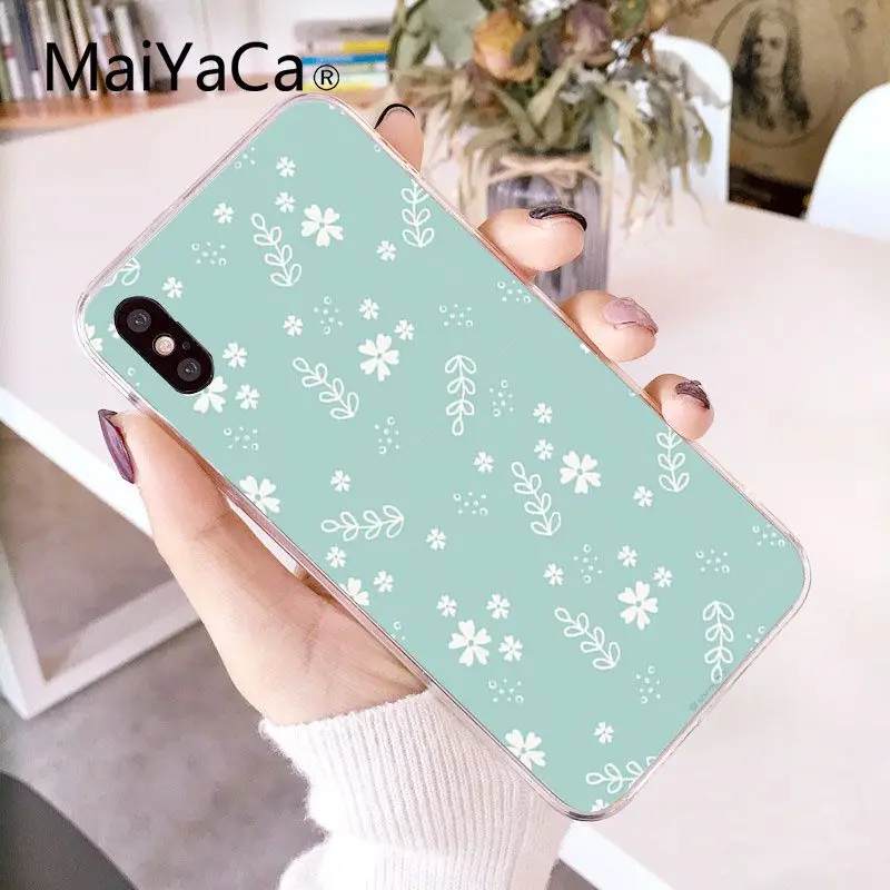 MaiYaCa простой маленький Свежий мятный зеленый DIY Роскошный чехол для iPhone X XS MAX 6 6s 7 7plus 8 8Plus 5 5S SE XR 10 - Цвет: A15