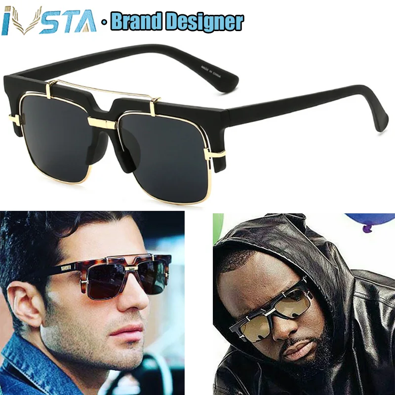 

Мужские солнцезащитные очки IVSTA CA2207, с полуободковой оправой, большие, стимпанк, брендовые дизайнерские очки в стиле хипстера caz3l