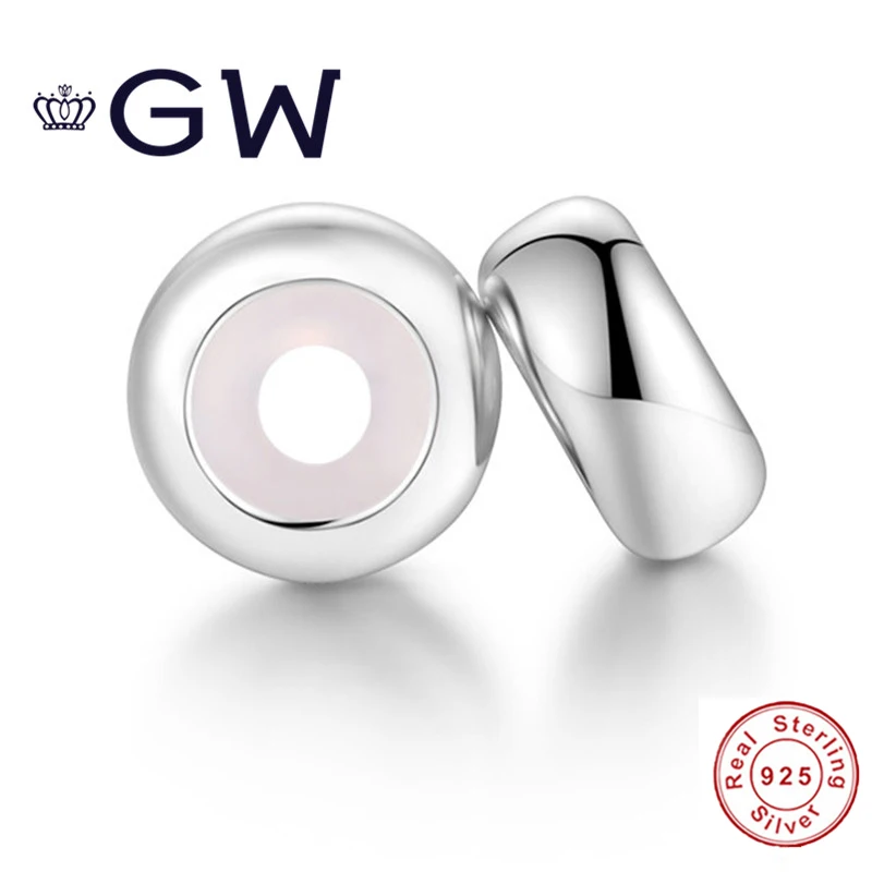 

GW Silver 925 Stopper Silicon Beads Fits Authentic Pandora Charms Silver 925 Original Bracelet Charms for Jewelry Making