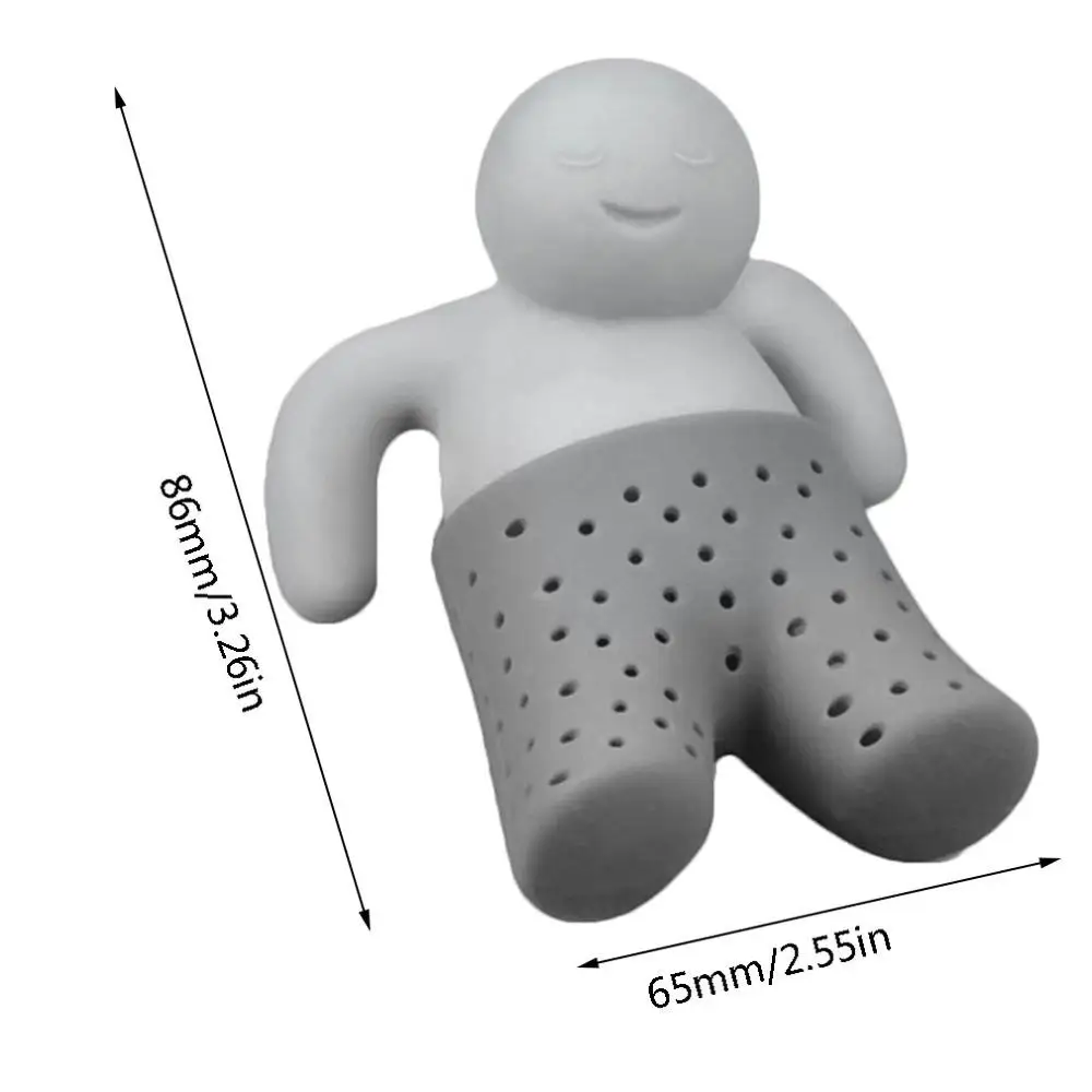 

Silicone Tea Strainer Interesting Life Partner Cute Mister Teapot MR Little Man People Tea Infuser Filter Brewing Making Teapot