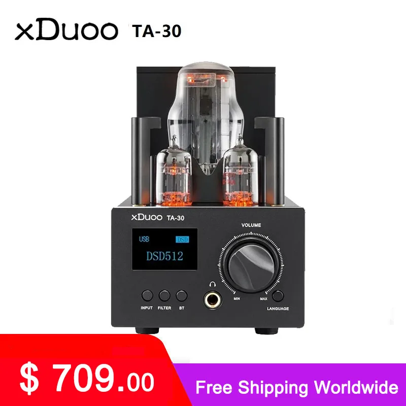 

XDUOO TA-30 ES9038Q2M HD Bluetooth высокопроизводительный DSD512 DAC ламповый усилитель для наушников