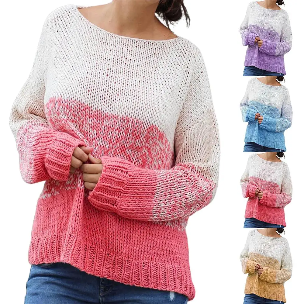 Womens Long Sleeve Sweater Autumn Winter Crew Neck Color Patchwork Pullover Jumper Tops
Womens Long Sleeve Sweater Autumn Winter Crew Neck Color Patchwork Pullover Jumper Tops