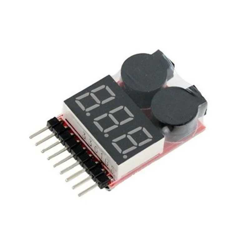 

1-8S LED Low Voltage Buzzer Alarm Lipo Voltage Indicator Checker Tester