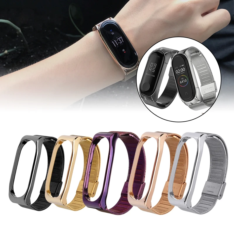 Металлический ремешок для Mi Ban браслет из нержавеющей стали регулируемый сменный
