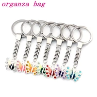 30mm keychaino enamel butterfly key ring travel protection 22x20 5mm pendant 21pcs 7 color a 511f1