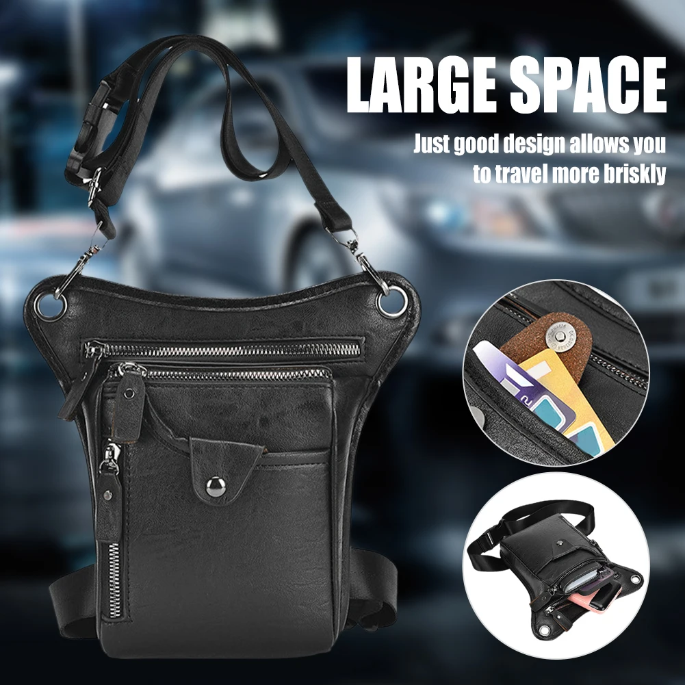 

Men Leather Waist Pack Multi-function Business Massenger Shoulder Bag Travel Waist Bag Casual Sling Bag Drop Leg Pouch For Men