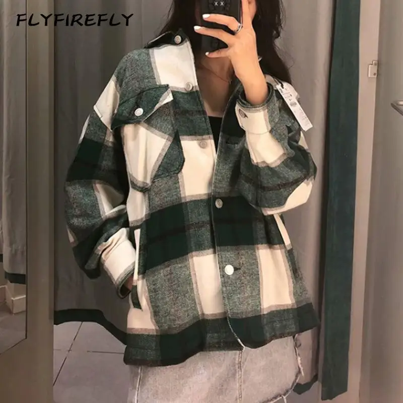 

Блузка женская винтажная в клетку, элегантный хлопковый топ в Корейском стиле с длинным рукавом, уличная одежда, белый красный топ, 2020