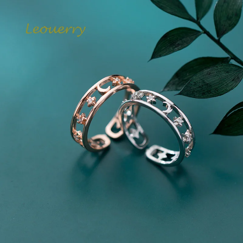 Женские открытые кольца Leouerry элегантные Открытые Кольца из стерлингового