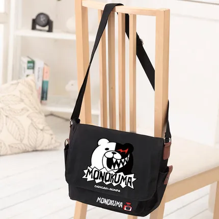 

Аниме Danganronpa V3, черно-белый медведь, сумка через плечо, косплей-костюм, школьник, сумка, ожерелье, часы, подвеска